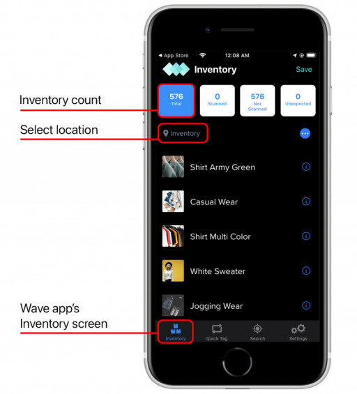 Wave iOS RFID Inventory System
