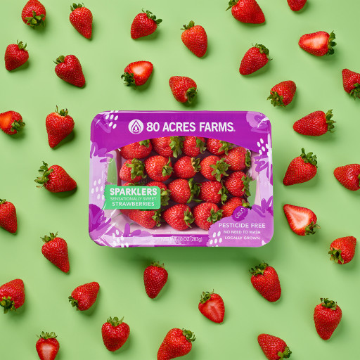 80 Acres Farms Introduces Vertically Farmed Strawberries to the Produce Aisle