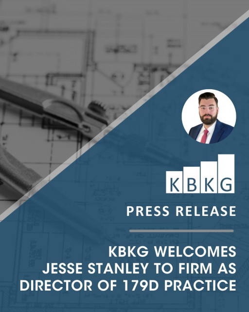 KBKG Welcomes Jesse Stanley as New Practice Leader to Support CPAs, Architects, Design/Build Contractors and More With 179D Tax Deductions