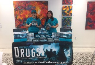 Celebrating Health Month of the Americas with a drug prevention booth at the Colombian consulate in Miami 