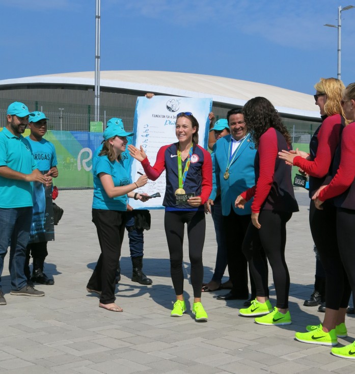 Gold Medalist Rowing Coxswain Katelin Snyder and Drug-Free World in Rio