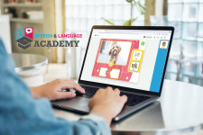 Therapist using Speech and Language Academy on a computer