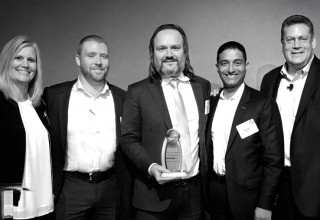 Mario Vuksan, ReversingLabs CEO, accepting JPMorgan Chase Hall of Innovation Award