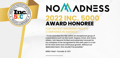 Nomadness Rentals Awarded the 2022 Inc. 5000 Award