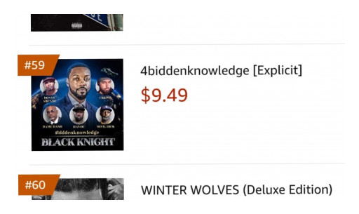 Black Knight Satellite Album Reaches #59 on the Amazon's Best Selling Music Chart