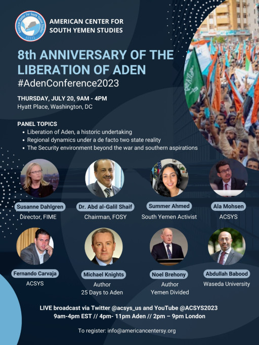 ACSYS Hosts Aden Conference in Washington, DC: 8th Anniversary of the Liberation of Aden South Yemen