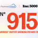 Appearing for the Second Time, PaymentCloud Ranks 915th on Inc. 5000