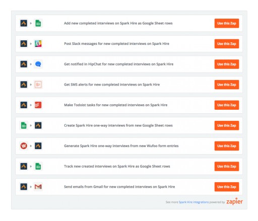 Spark Hire Integrates With Zapier to Help Hiring Teams Automate Their Workflows