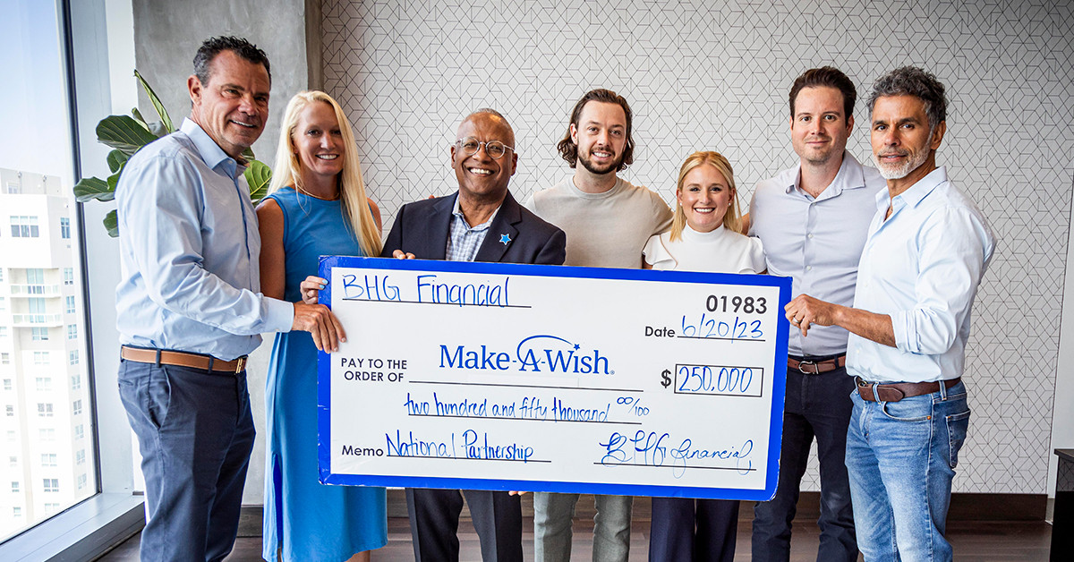 BHG Financial, A National Partner Of Make-a-Wish, Announces $250,000 ...