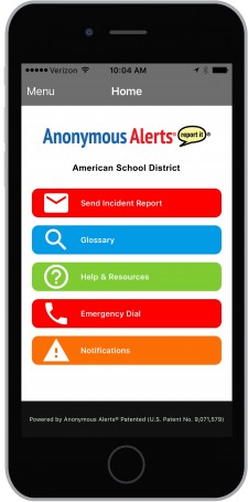 Anonymous Alerts® anti-bullying and safety reporting app