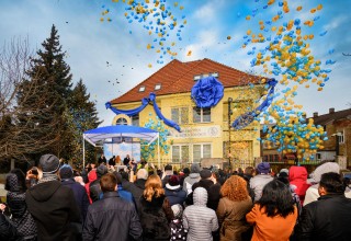 On a warm afternoon in central Košice, the ribbon falls on the city's new Ideal Church of Scientology Mission.