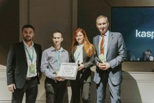  Enigmatos team receiving The Kaspersky award