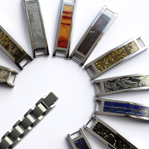 Interchangeable Bracelets with Unique Material Components