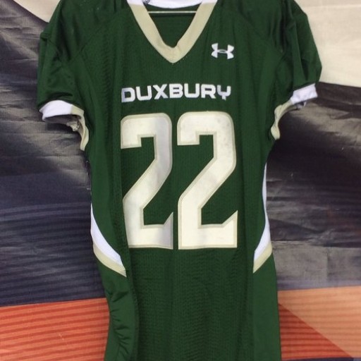 Twenty16 New England Patriots Hall of Fame Elite Inductee is Duxbury HS Football Player, Devin DeMeritt #22 Jersey