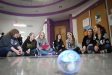 Martins Ferry Students navigating a STEM robot