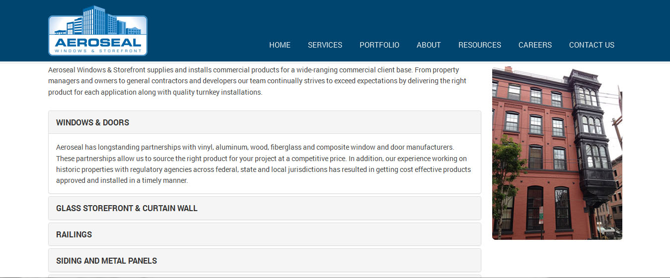 Aeroseal Windows & Storefront Launches New site Newswire
