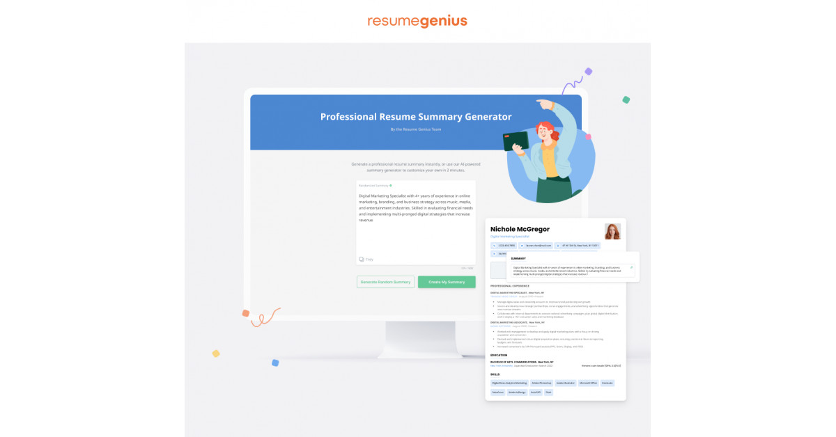 Resume Genius Releases Free Resume Summary Generator Tool to Celebrate