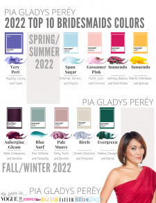 Pia Gladys Perey shares Top 10 Bridesmaids Colors for 2022