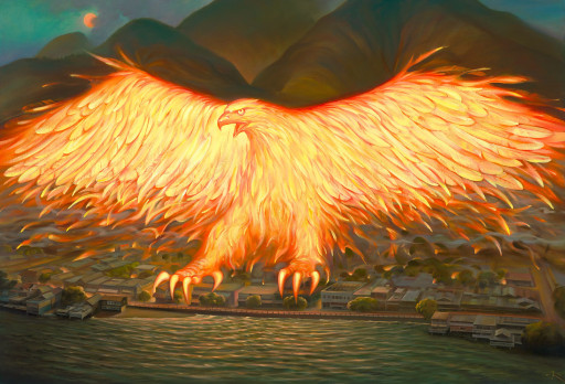 Vladimir Kush Unveils His New Masterpiece 'Hawaiian Firestorm Bird'