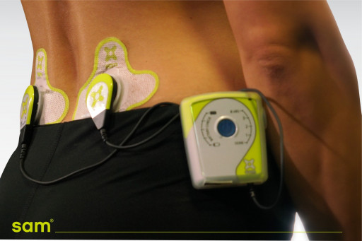 sam\u00ae applied to the lower back for the treatment of muscle strain