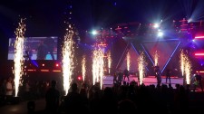 Exciting Blasts of White Sparkle Fountains Effects Energize Live Performance
