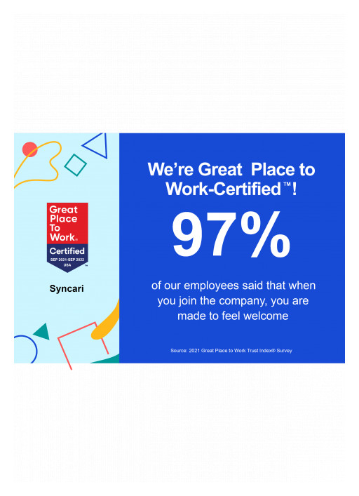 Syncari Recognized by Great Place to Work® on Certification Nation Day, a National Celebration of Outstanding Workplaces