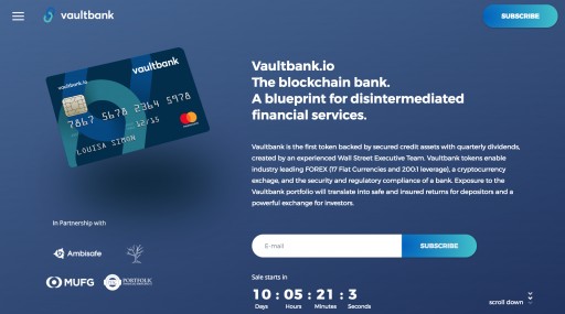 Vaultbank.io Arrives With Ethereum Dividends and Asset-Backed Crypto