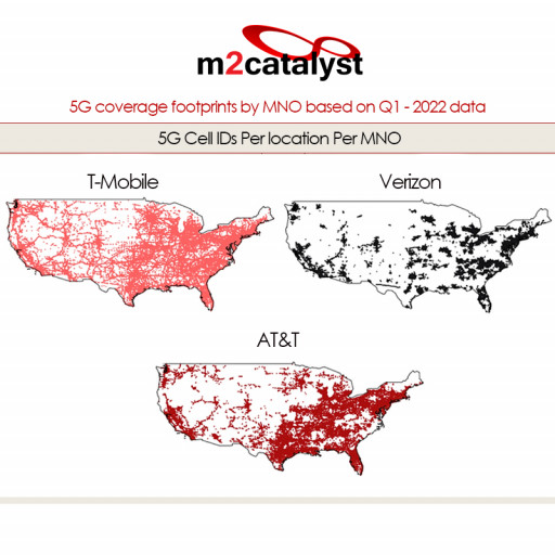 5G coverage footprints by MNO based on Q1 - 2022 data